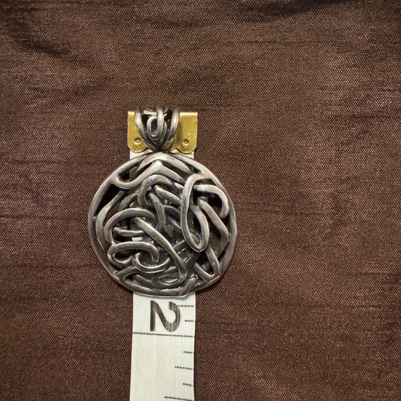 Silpada Winding Curve Patterned Oxidized Sterling Silver Pendant - Picture 3 of 3